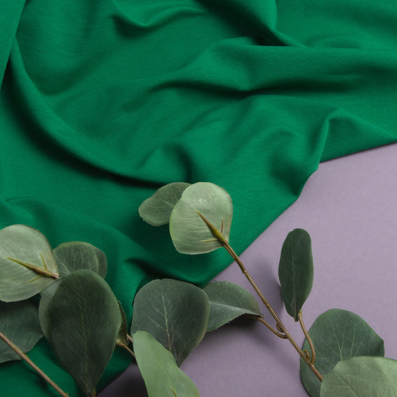 Тканина трикотаж двонитка щіл.230 г/м2 зелений , фото 3