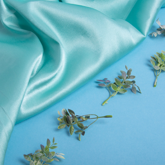 Suit fabric crepe-satin бірюза, фото 3