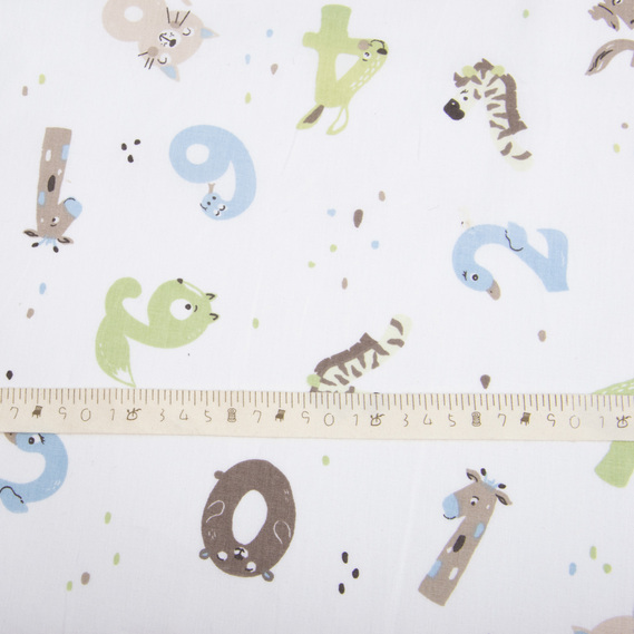 Тканина бязь ранфорс для постільної білизни 2,4 м V-7 23670 1 цифри беж салат, фото 4