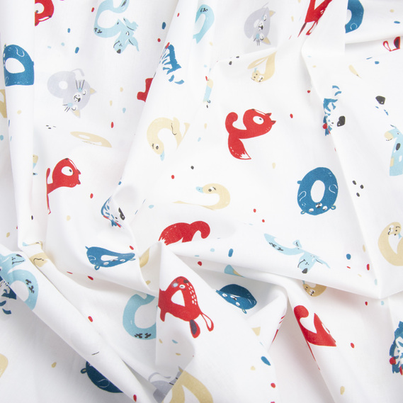 Ткань бязь ранфорс для постельного белья 2,4 м V-7 23670 3 цифри червона ментол, фото 2