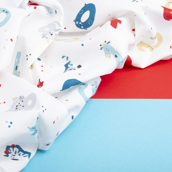 Ткань бязь ранфорс для постельного белья 2,4 м V-7 23670 3 цифри червона ментол, фото 3