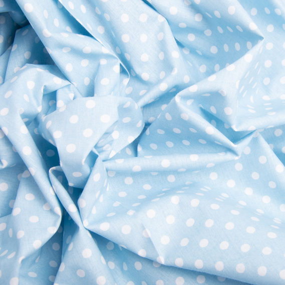 Тканина бязь ранфорс для постільної білизни 2,4 м V-G1590/5 горох блакитний, фото 2