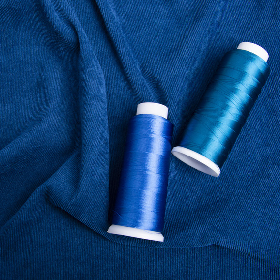 Тканина вельвет мікро однотонний синій, фото 3 Тканина вельвет мікро однотонний синій, фото 3