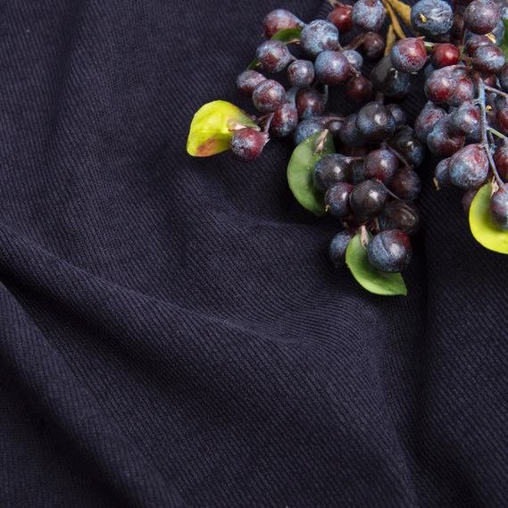 Ткань вельвет микро однотонный темно синій, фото 4