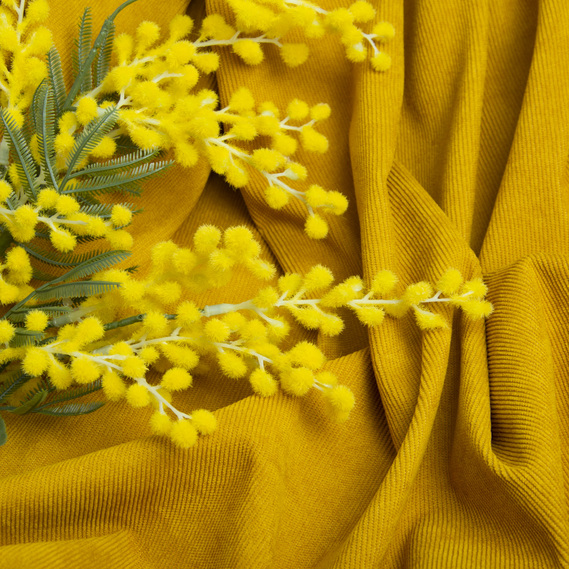 Ткань вельвет микро однотонный гірчиця, фото 3