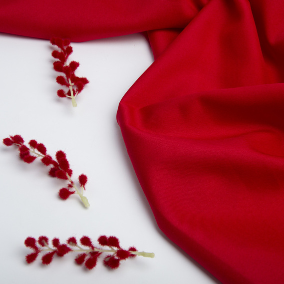 Тканина костюмна габардин 150 см 155 г/м2 для костюмів, уніформи, брюк, спідниць, жакетів, суконь, декору червоний, фото 3