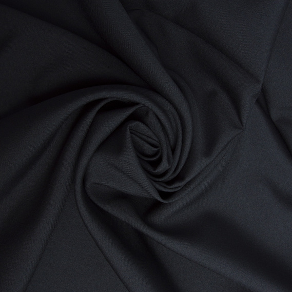 Тканина костюмна габардин 150 см 155 г/м2 для костюмів, уніформи, брюк, спідниць, жакетів, суконь, декору чорний, фото 1 Тканина костюмна габардин 150 см 155 г/м2 для костюмів, уніформи, брюк, спідниць, жакетів, суконь, декору чорний, фото 1