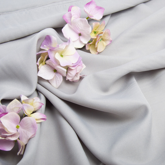 Тканина костюмна габардин 150 см 155 г/м2 для костюмів, уніформи, брюк, спідниць, жакетів, суконь, декору світло сірий, фото 3