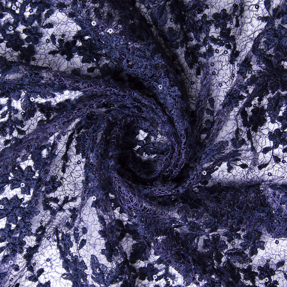 Ткань Гипюр Иоланта т/синій, фото 1 Ткань Гипюр Иоланта т/синій, фото 1