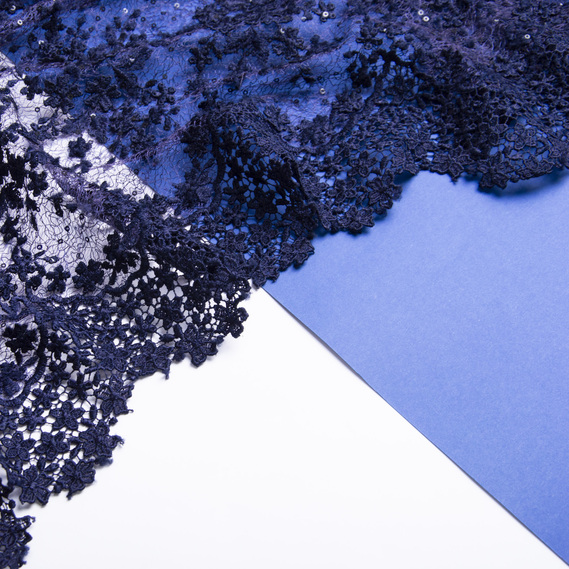 Ткань Гипюр Иоланта т/синій, фото 3 Ткань Гипюр Иоланта т/синій, фото 3