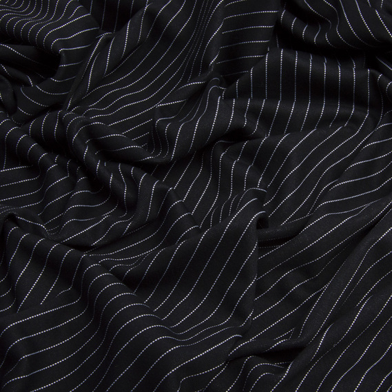 Ткань Трикотаж Полоска чорний, фото 2