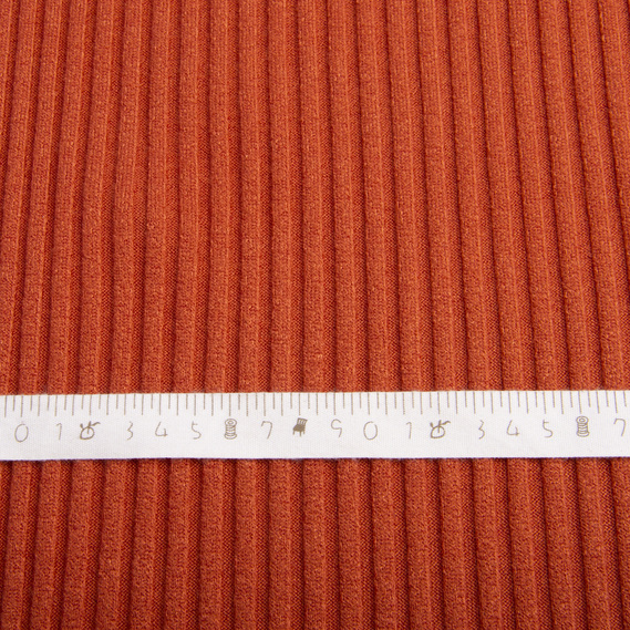 Тканина трикотаж Лара резинка теракот, фото 4