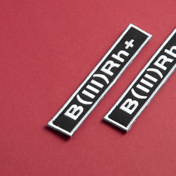 Шеврон нашивка на липучке Группа крови черный 3+ 2х12 см, фото 4