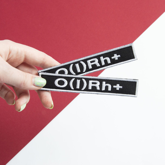 Шеврон нашивка на липучке Группа крови черный 1+ 2х12 см, фото 2 Шеврон нашивка на липучке Группа крови черный 1+ 2х12 см, фото 2