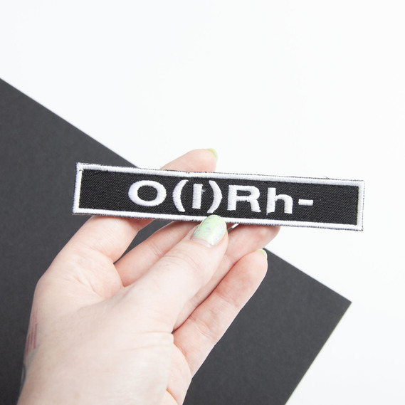 Шеврон нашивка на липучке Группа крови черный 1-2х12 см, фото 2 Шеврон нашивка на липучке Группа крови черный 1-2х12 см, фото 2