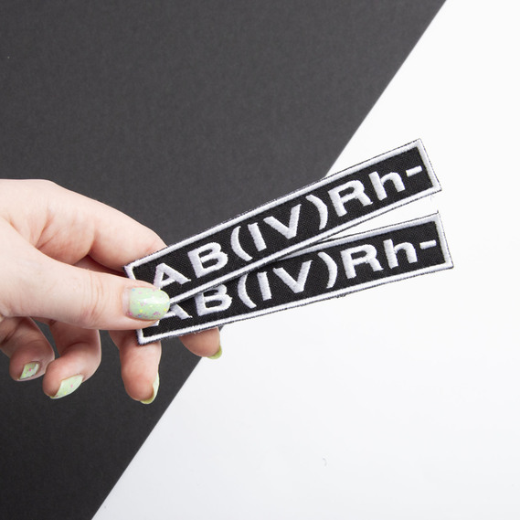 Шеврон нашивка на липучке Группа крови черный 4- 2х12 см, фото 2 Шеврон нашивка на липучке Группа крови черный 4- 2х12 см, фото 2