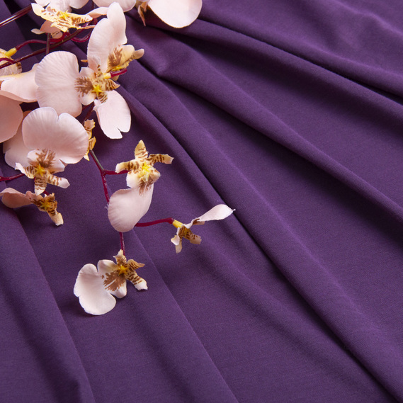 Тканина трикотаж віскоза California 170 гр/м2 145 см трикотажная віскоза, еластична фіолет, фото 3 Тканина трикотаж віскоза California 170 гр/м2 145 см трикотажная віскоза, еластична фіолет, фото 3