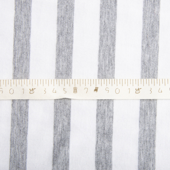 Ткань трикотаж вискоза Милано полоски широка св.сіра/біла, фото 4 Ткань трикотаж вискоза Милано полоски широка св.сіра/біла, фото 4