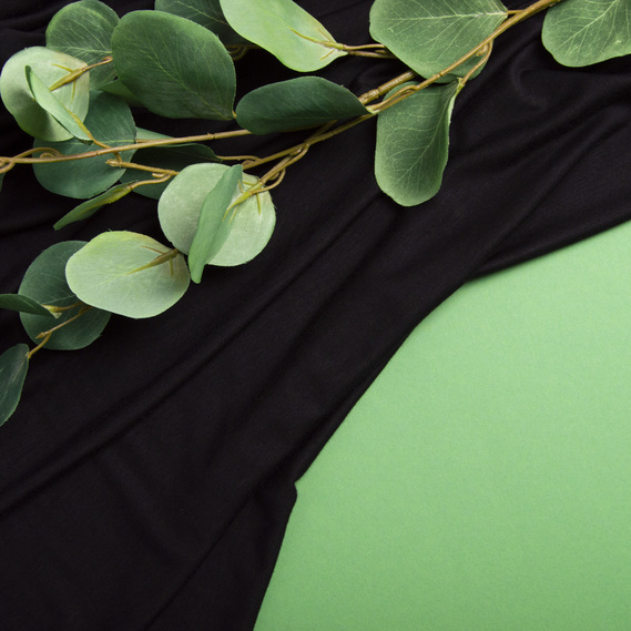 Ткань трикотаж вискоза Валенсия чорний, фото 3