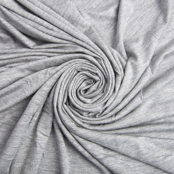 Ткань трикотаж вискоза Валенсия св/сірий меланж, фото 1