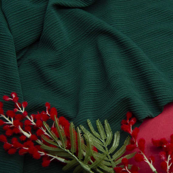 Тканина трикотаж жакард Арнела смарагд, фото 3