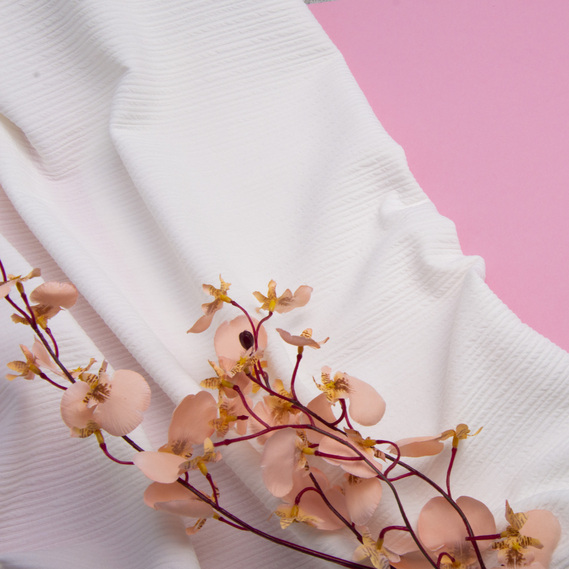 Тканина трикотаж жакард Арнела молоко, фото 3