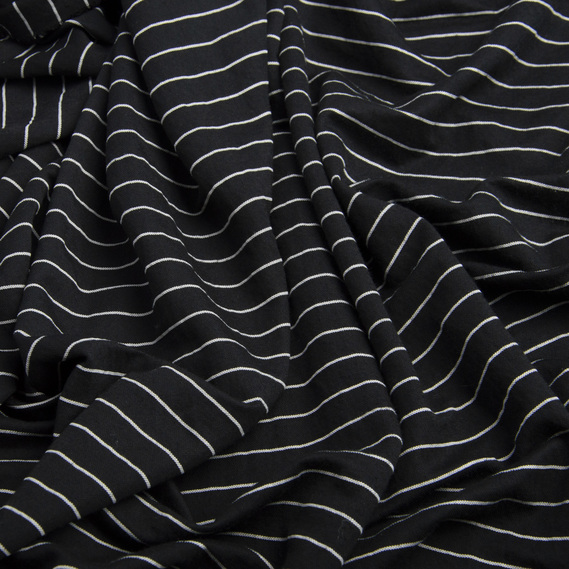Polo Knit Fabric with Stripes чорний, фото 2