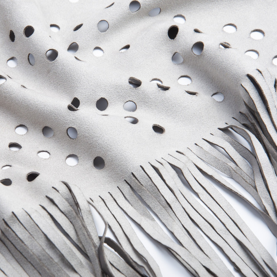 Трикотаж замша Лапша V-R сіра, фото 2