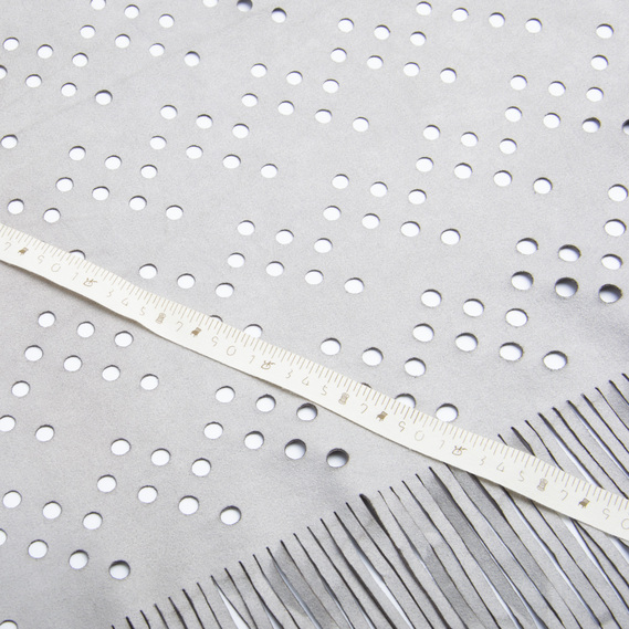 Трикотаж замша Лапша V-R сіра, фото 4