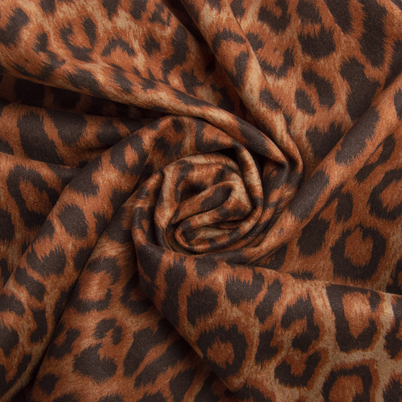 Тканина трикотаж ЗАМША Леопард каштан, фото 1