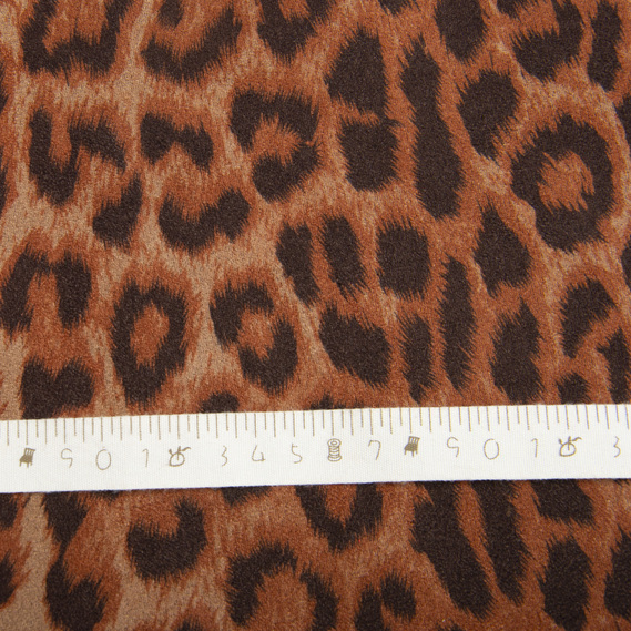 Тканина трикотаж ЗАМША Леопард каштан, фото 4