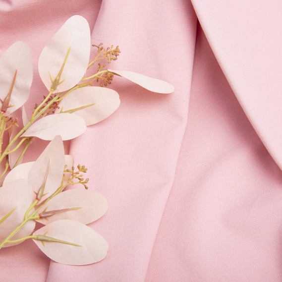 Тканина трикотаж Прага, трикотажна тканина, щільна віскозна тканина, 525 гр/м2 V-63 світла пудра, фото 3