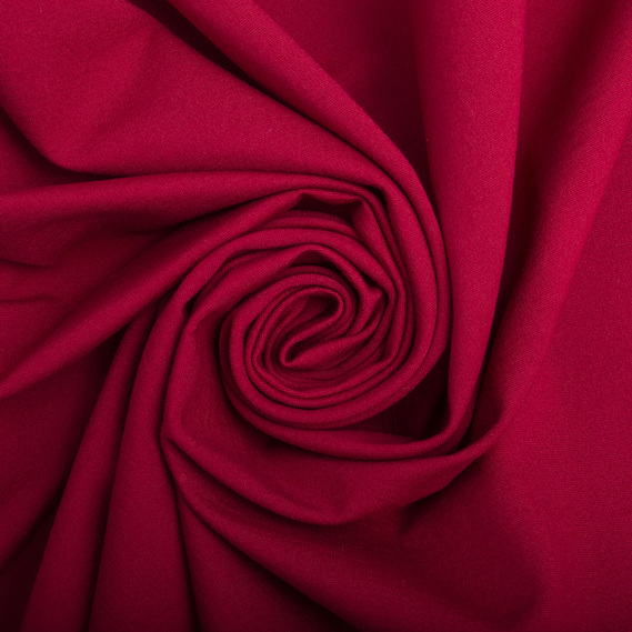 Тканина трикотаж Прага, трикотажна тканина, щільна віскозна тканина, 525 гр/м2 V-65 темно червоний, фото 1