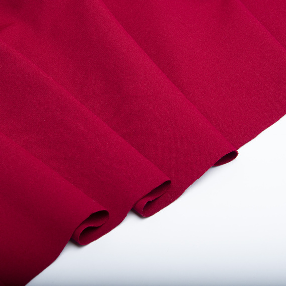 Тканина трикотаж Прага, трикотажна тканина, щільна віскозна тканина, 525 гр/м2 V-65 темно червоний, фото 3