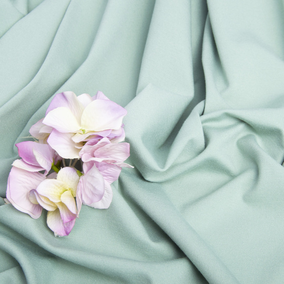 Тканина трикотаж Прага, трикотажна тканина, щільна віскозна тканина, 525 гр/м2 V-1077 темна м`ята, фото 3