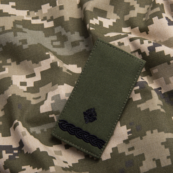 Шеврон нашивка на липучке погон звания ВСУ Майор 5х10 см хакі, фото 3