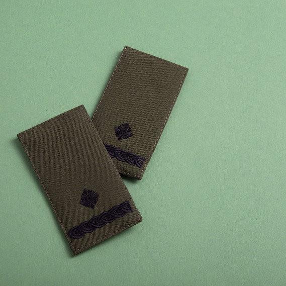 Шеврон нашивка на липучке погон звания ВСУ Майор 5х10 см хакі, фото 4