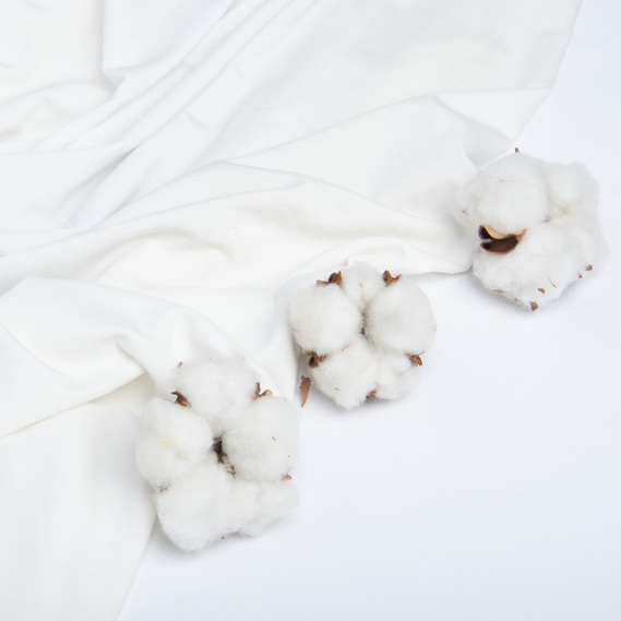 Тканина трикотаж Масло, 150 см, 189 гр/м2 молоко, фото 3