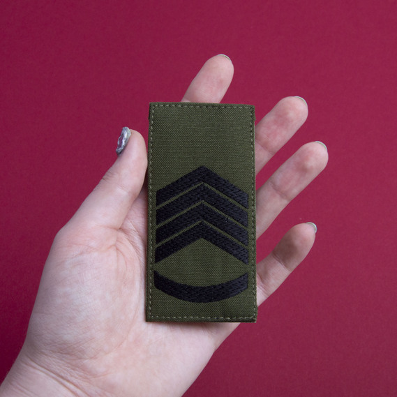 Шеврон нашивка на липучке погон звания ВСУ Головний сержант 5х10 см, фото 4