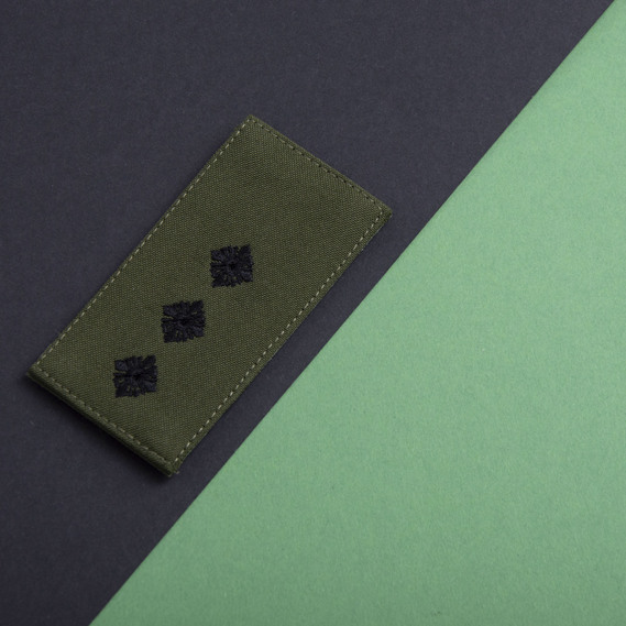 Шеврон нашивка на липучці погон звання ЗСУ Старший лейтенант 5х10 см хакі, фото 4