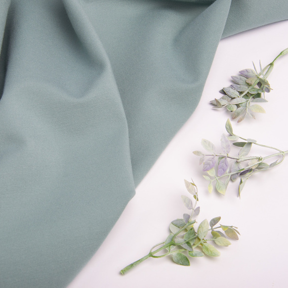 Тканина Трикотаж однотонний Прага щіл 620 гр/м2 темна м`ята, фото 3