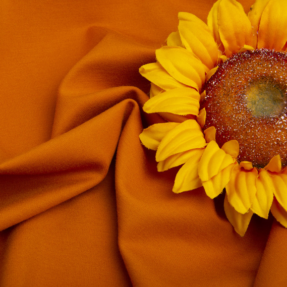 Тканина Трикотаж однотонний Прага щіл 620 гр/м2 рудий, фото 3