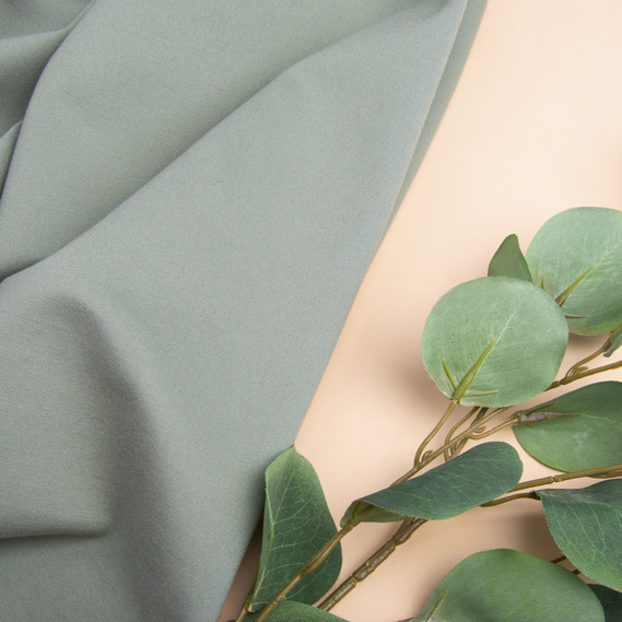 Ткань трикотаж Прага, трикотажная ткань, плотная вискозная ткань, 640 гр/м2 сіро зелений, фото 3