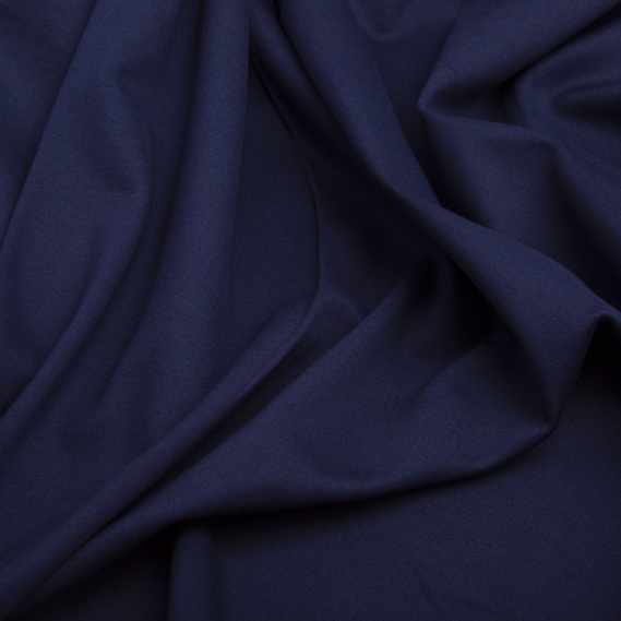 Тканина трикотаж Прага-640grm на флісі темно синій, фото 2