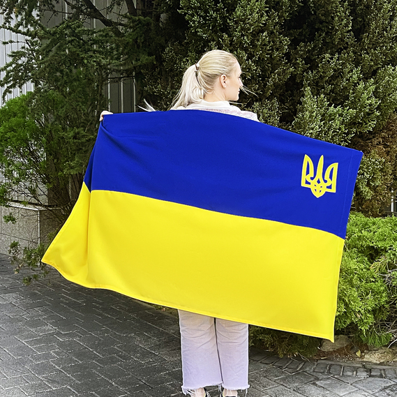 Прапор України з вишивкою 90х135 см TM IDEIA габардин, фото 4 Прапор України з вишивкою 90х135 см TM IDEIA габардин, фото 4