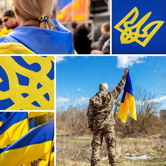 Прапор України з вишивкою 90х135 см TM IDEIA габардин, фото 5 Прапор України з вишивкою 90х135 см TM IDEIA габардин, фото 5