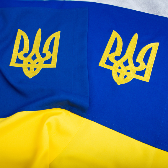 Прапор України з вишивкою 90х135 см TM IDEIA габардин, фото 7 Прапор України з вишивкою 90х135 см TM IDEIA габардин, фото 7