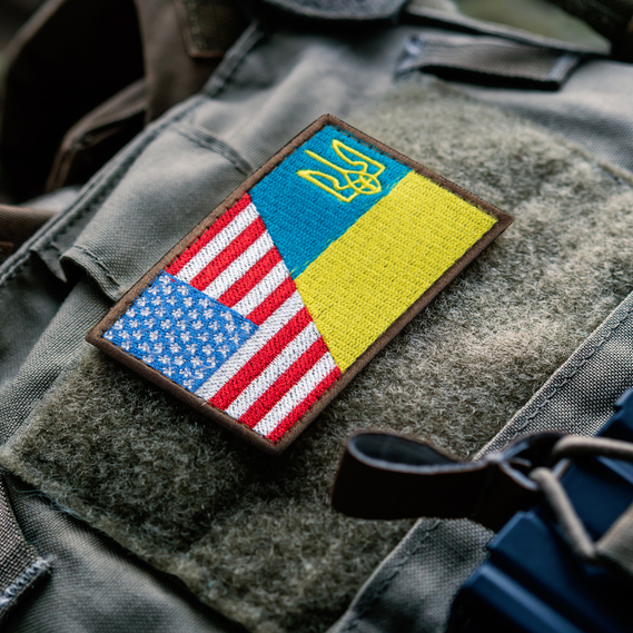 Набор шевронов 2 шт с липучкой Флаг Украины и США 5х8 см, фото 6 Набор шевронов 2 шт с липучкой Флаг Украины и США 5х8 см, фото 6