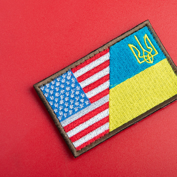 Набор шевронов 2 шт с липучкой Флаг Украины и США 5х8 см, фото 8 Набор шевронов 2 шт с липучкой Флаг Украины и США 5х8 см, фото 8
