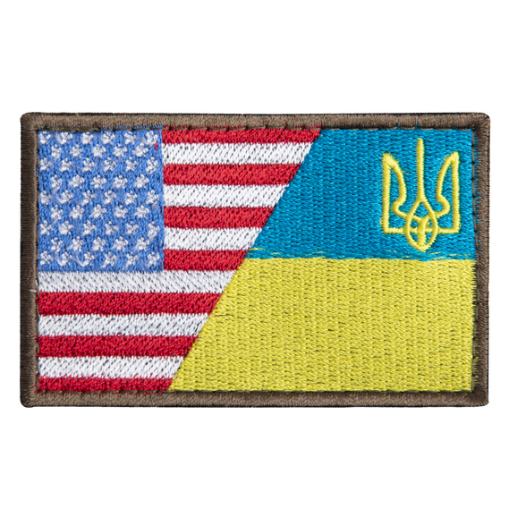 Набор шевронов 2 шт с липучкой Флаг Украины и США 5х8 см, фото 9 Набор шевронов 2 шт с липучкой Флаг Украины и США 5х8 см, фото 9
